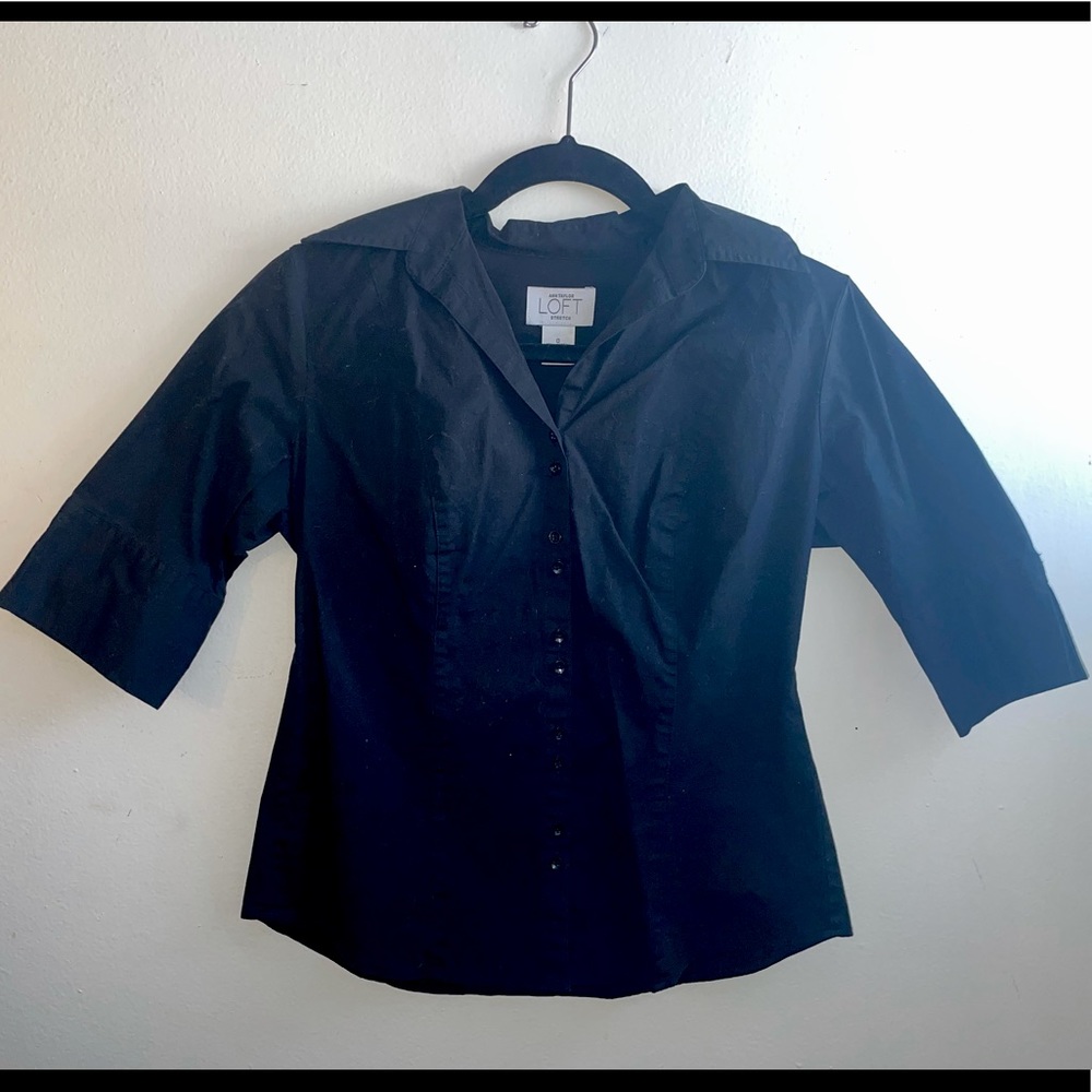 Loft Button Down Short Sleeve Top